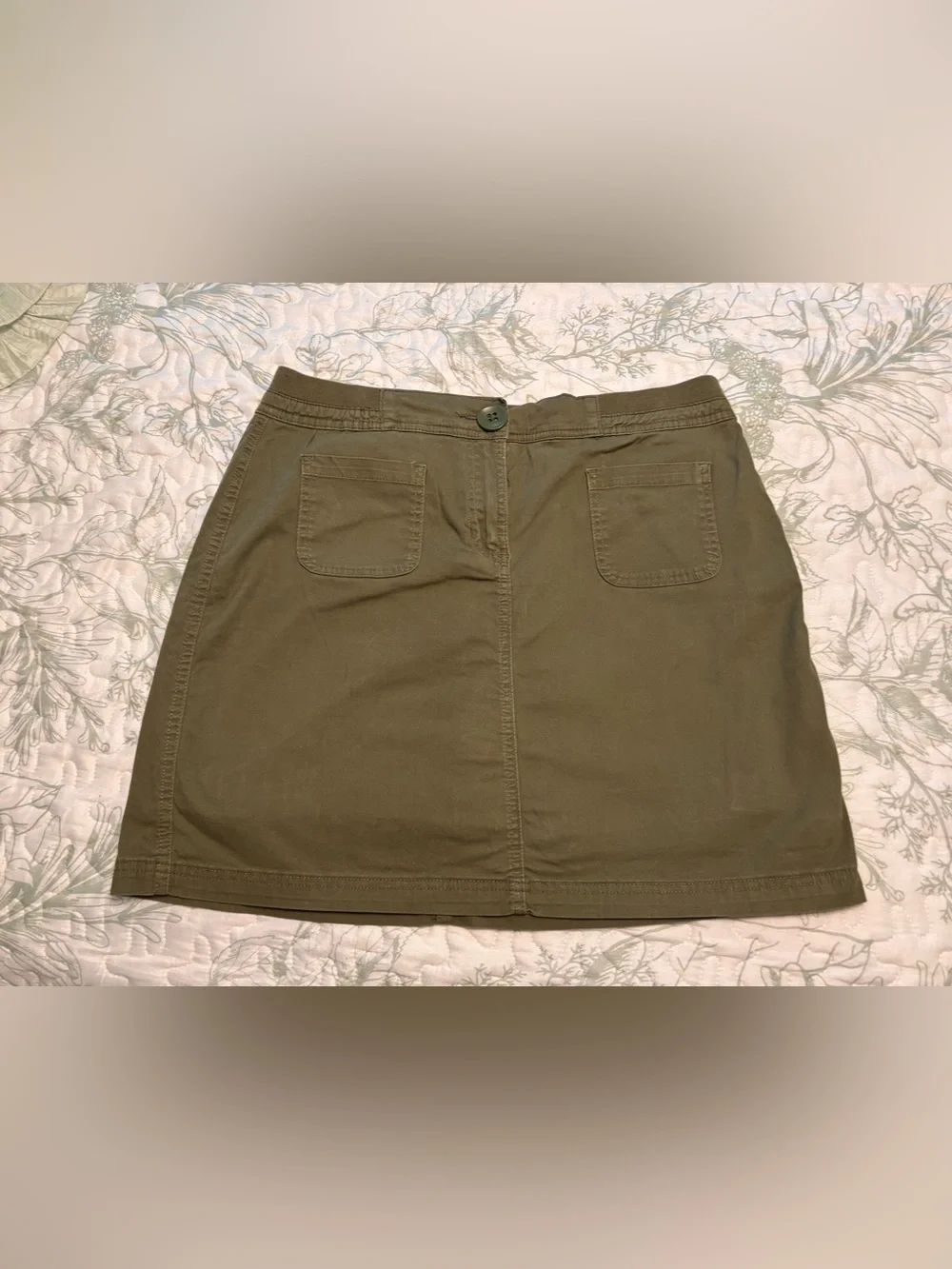 Karen Scott Olive Green Mini Skort with Front Pockets
